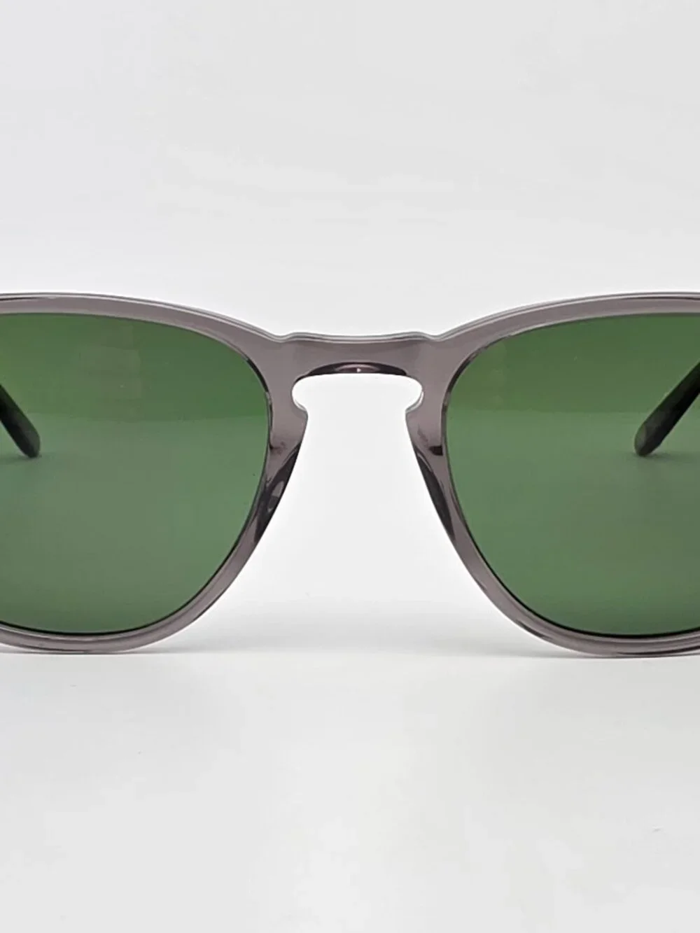 Garrett Leight Brooks Grey Frame Polarized Pure Green Lens Sunglasses w/ Case
